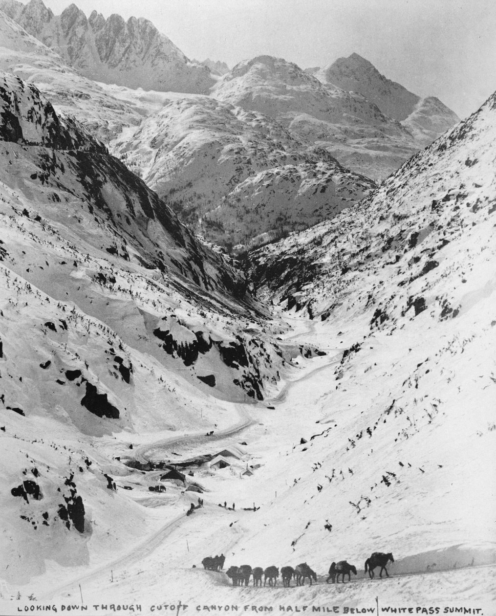 Klondike Gold Rush (1817-98) 1898 sırasında White Pass Summit