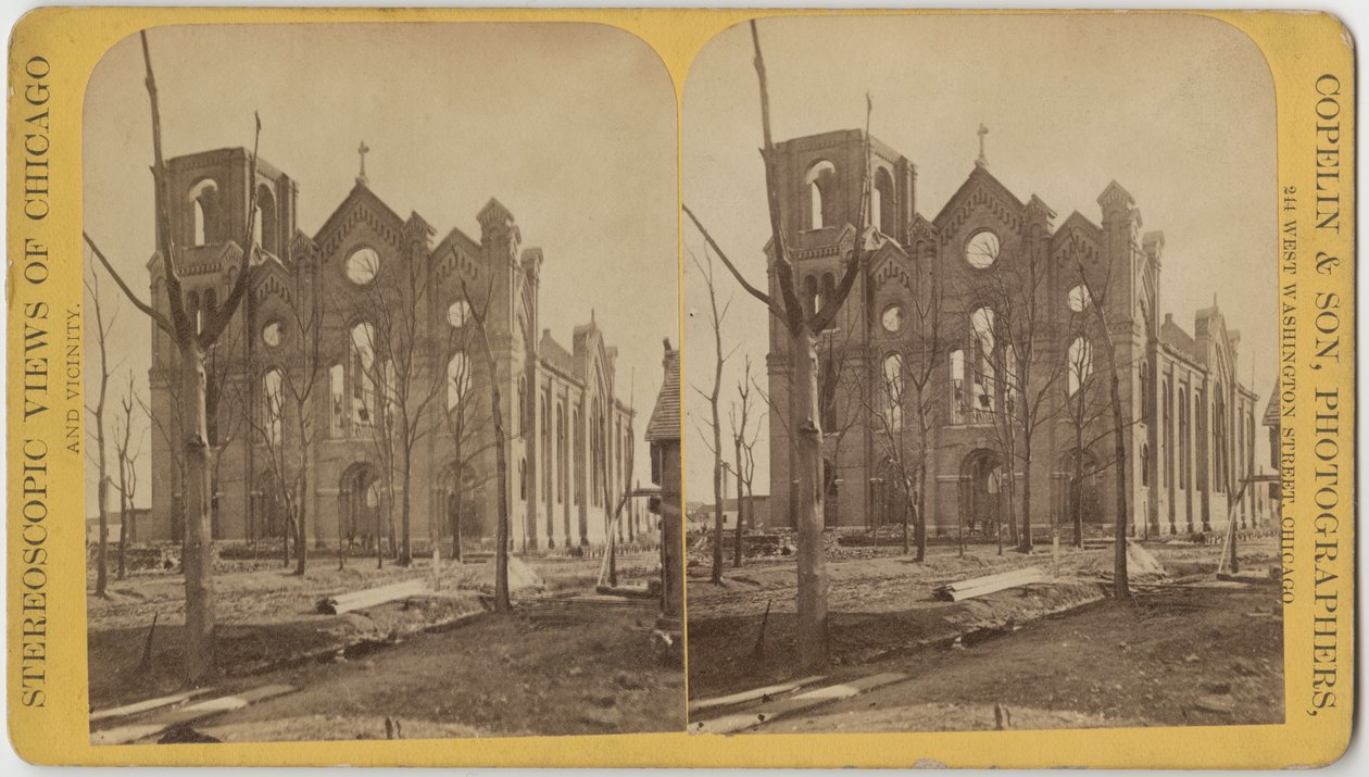 1871 Chicago Yangınından Sonra St. Michaels Kilisesi by American Photographer