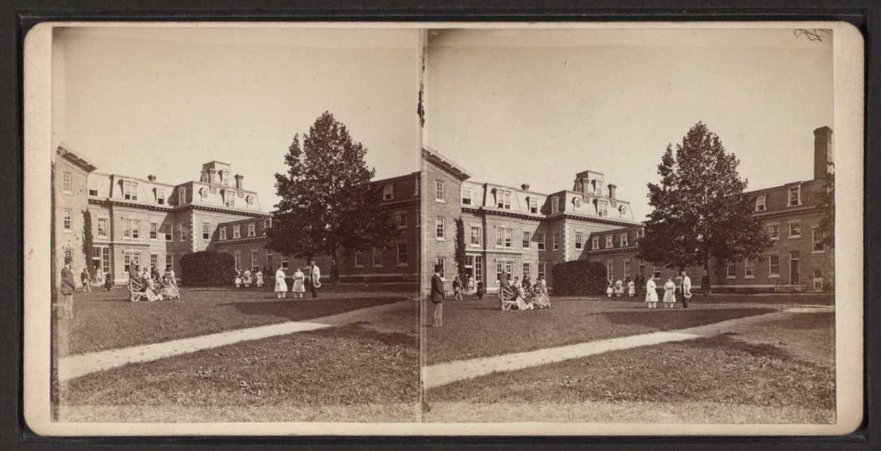 Oneida Topluluğunun stereoskopik görünümleri, 1870 dolayları (s/b fotoğraf) by American Photographer