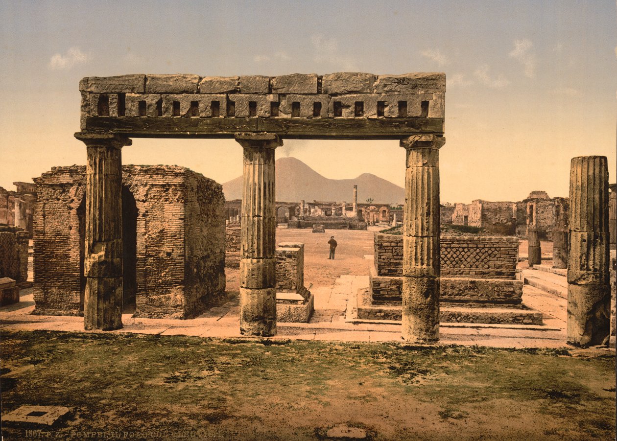 The Forum, Pompeii, c.1890-1900 (fotomekanik baskı) by American Photographer