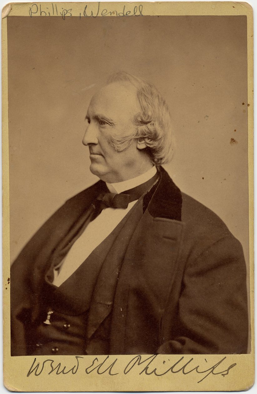 Wendell Phillips (1811-84), Amerikan kölelik karşıtı ve Yerli Amerikalıların savunucusu (albüm fotoğrafı) by American Photographer