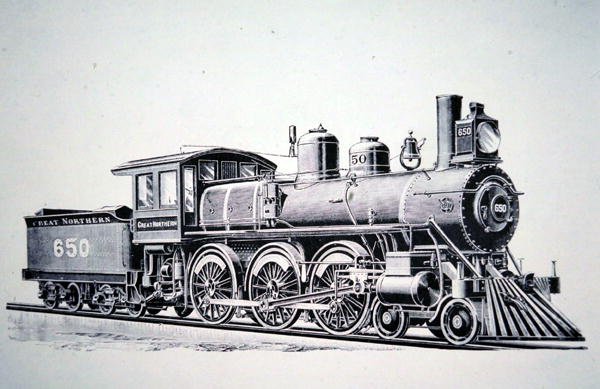 4-6-0 Standart on tekerlekli tren (gravür) by American School