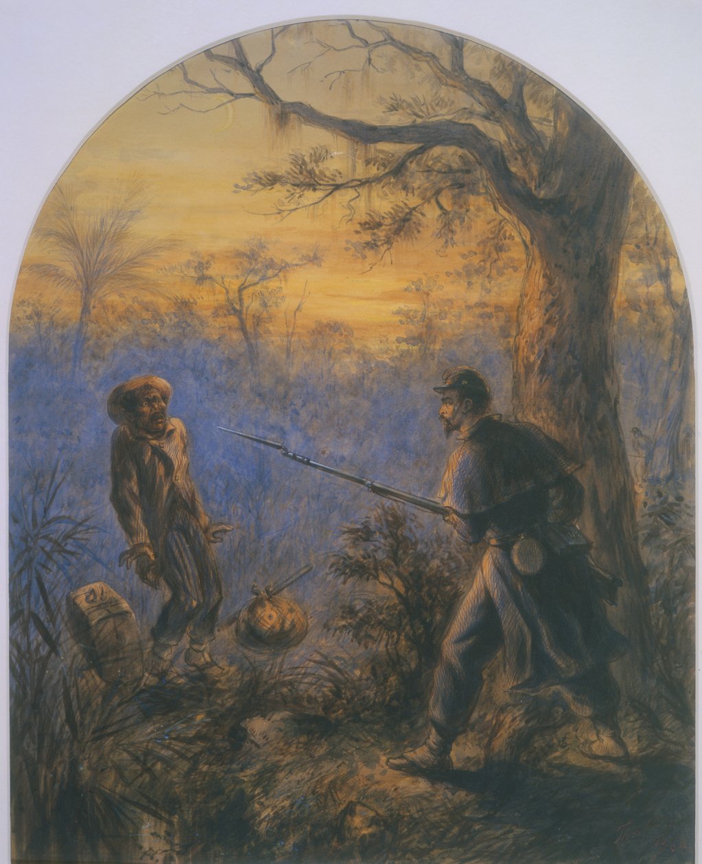 Bir Kaçan Köle (kağıt üzerine sulu boya) by American School