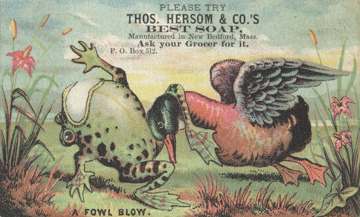 Bir Fowl Blow, Thos için reklam. Hersom & Cos En İyi Sabun, c.1880 by American School