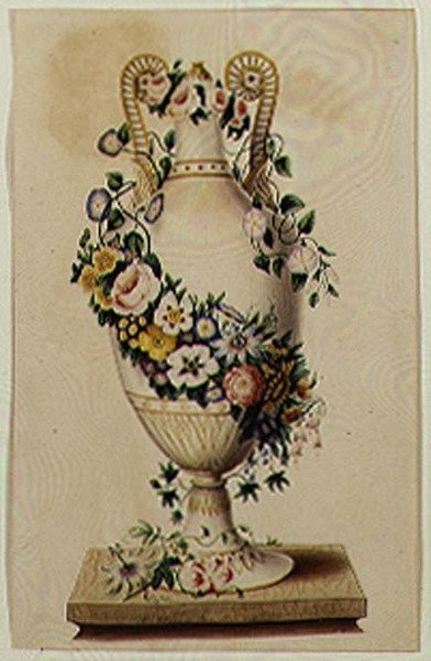 Anıt Neo-Klasik Urn (kağıt üzerine suluboya) by American School