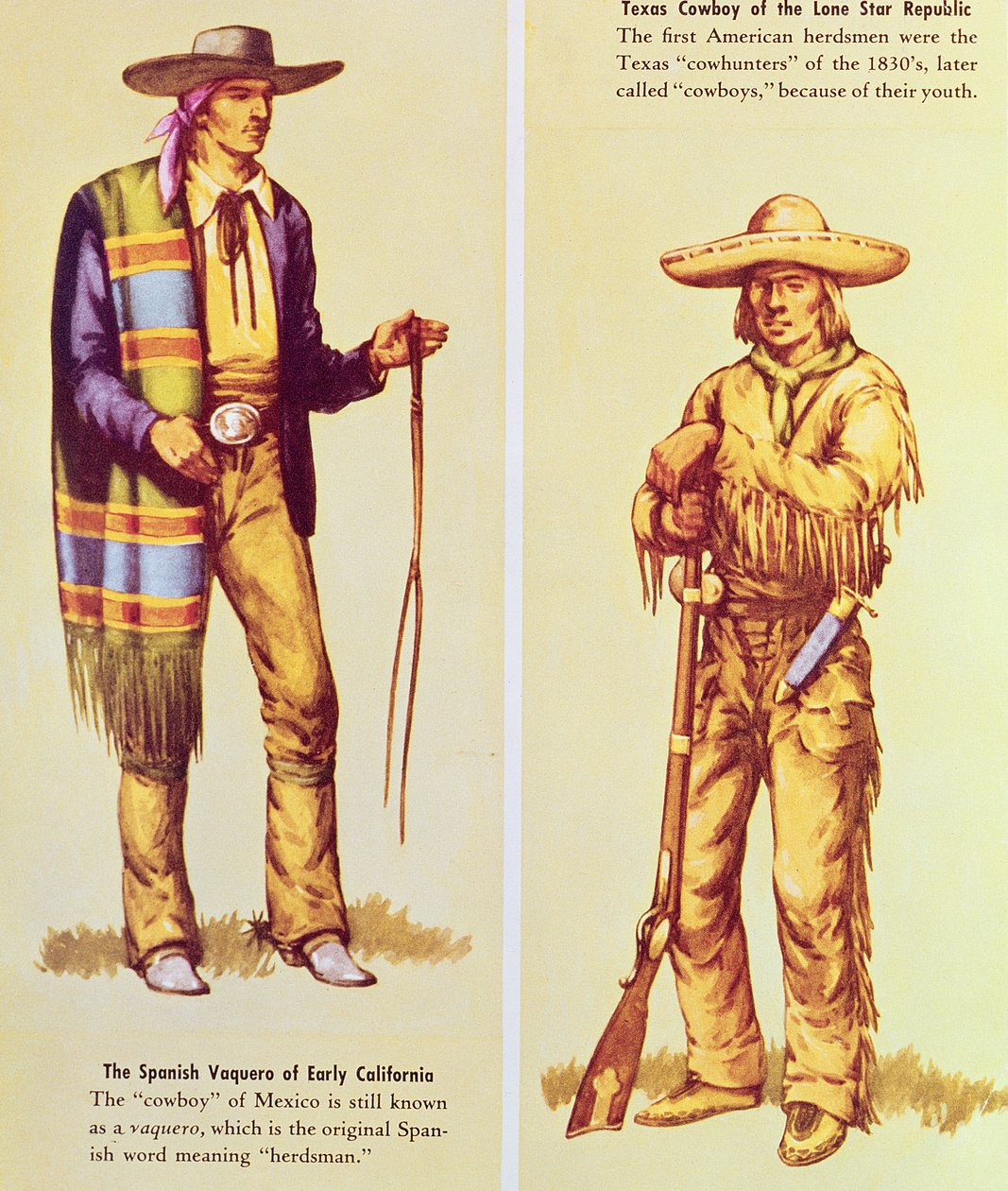 Bir Meksikalı Vaquero ve Bir Amerikan Kovboyu by American School