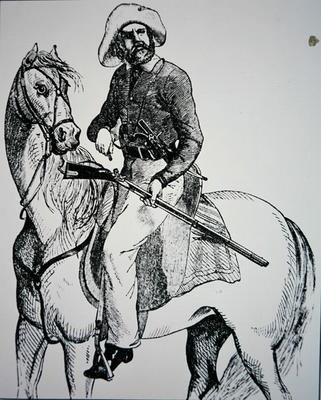 Bir Texas Ranger, c.1845 (gravür) by American School