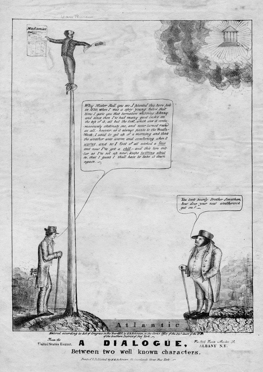 H.R. Robinson, New York, 1837 tarafından yayınlanan iki tanınmış karakter arasındaki bir diyalog by American School