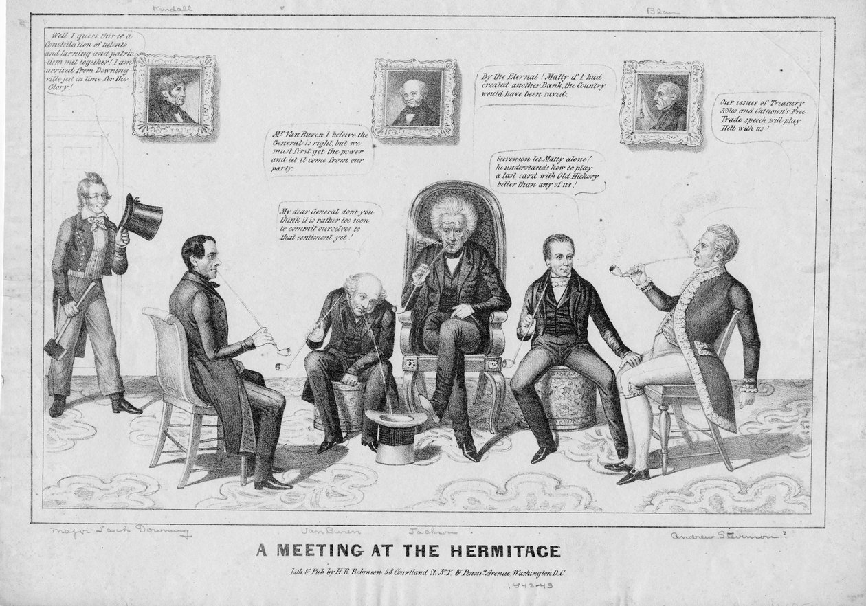 Hermitage'da bir toplantı, HR Robinson, New York ve Washington tarafından yayınlandı, c.1842-43 by American School