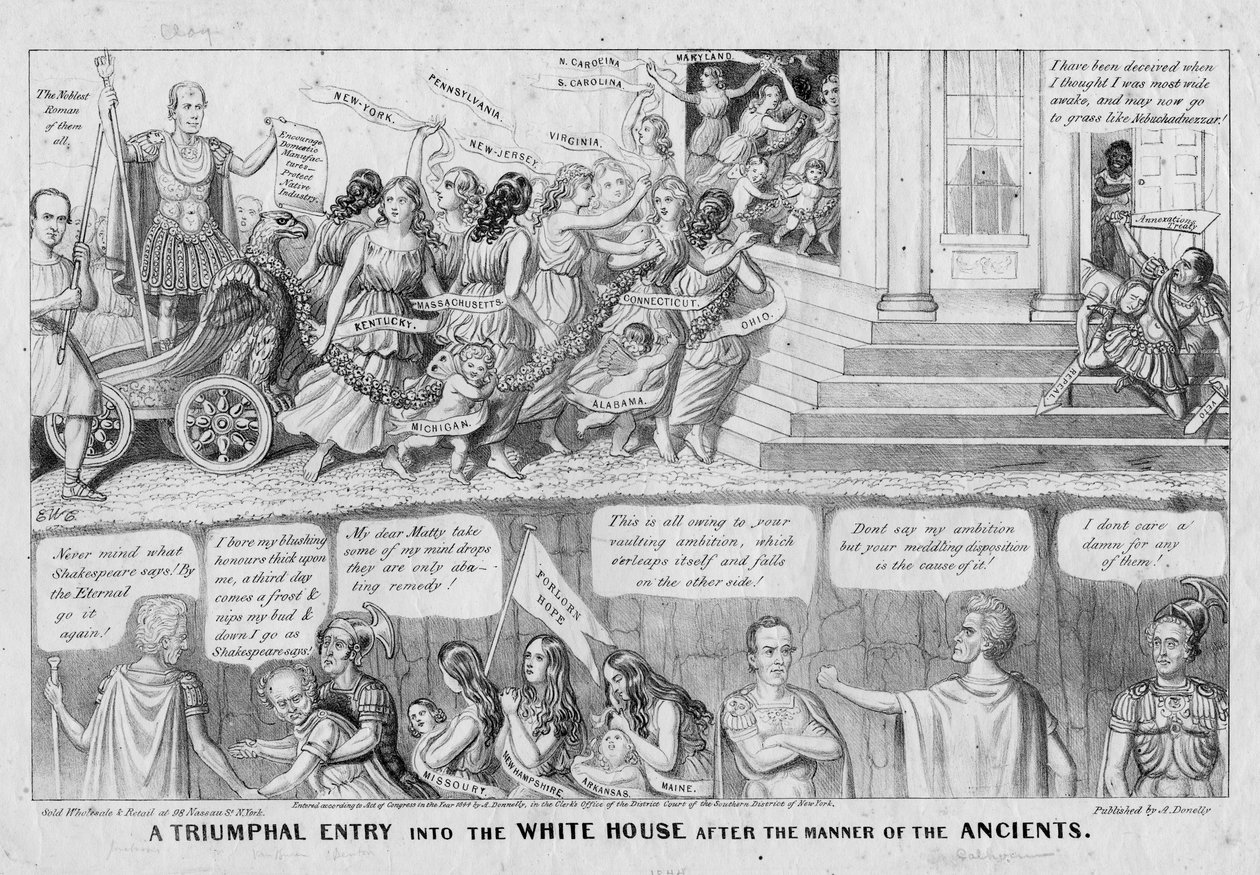A Donnelly, New York, 1844 tarafından yayınlanan, Kadimlerin tarzından sonra Beyaz Saray