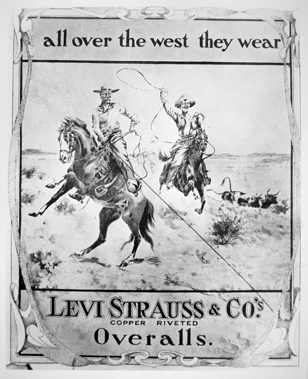 Levi Strauss & Co, c.1900 (lito) için reklam by American School