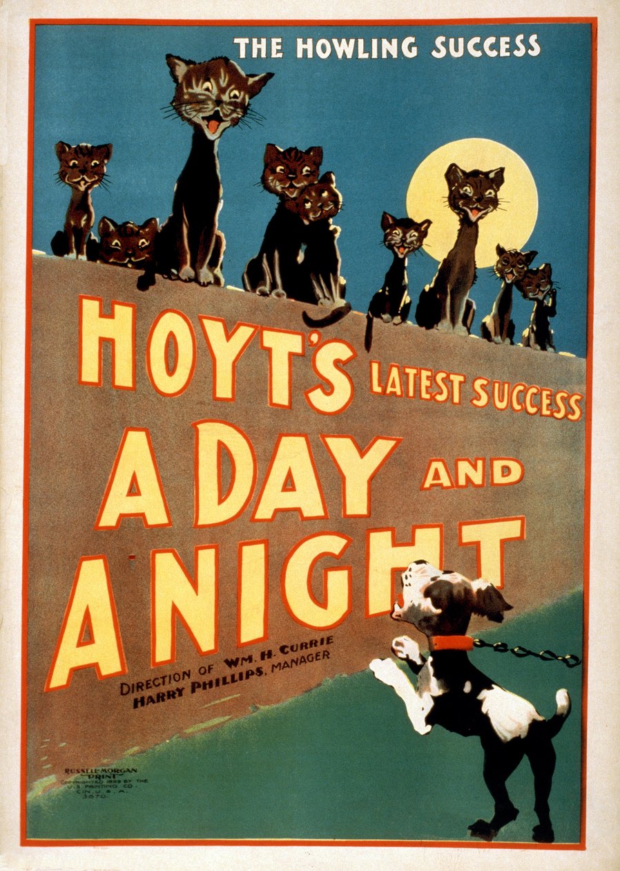 Charles Hoyts A Day and a Night için reklam, pub.1899 by American School