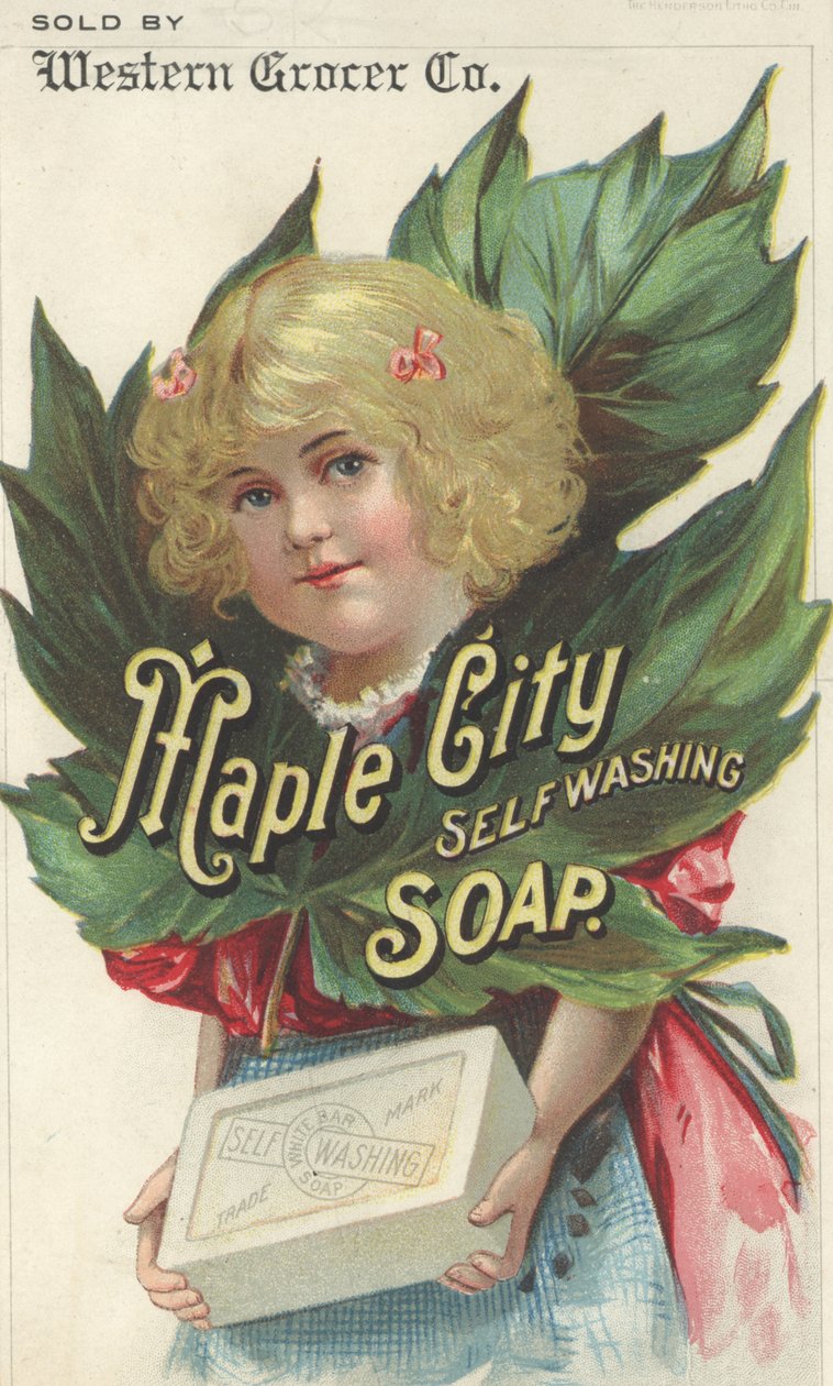 Maple City Kendi Kendini Yıkanan Sabun, c.1880 için Reklam by American School