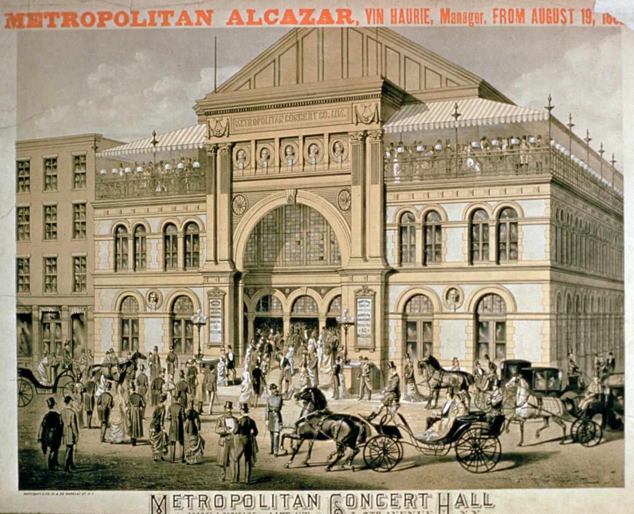 Metropolitan Alcazar Konser Salonu, New York için Reklam by American School