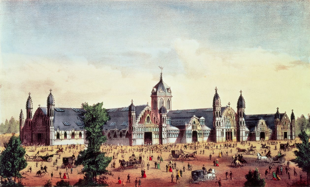 Agricultural Hall, Grand United States Centennial Exhibition, Fairmount Park, Philadelphia, pub. by Currier und Ives, 1876  by American School