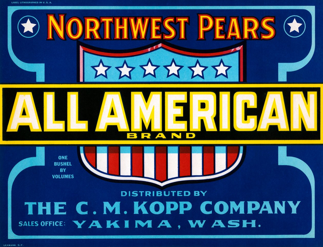 Tüm Amerikan Markası Meyve Kasası Etiketi, c.1920 (litografi) by American School