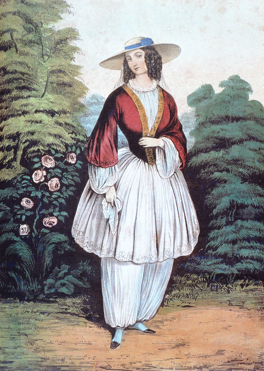 Amelia Jenks Bloomer, N. Currier tarafından yayınlanan 