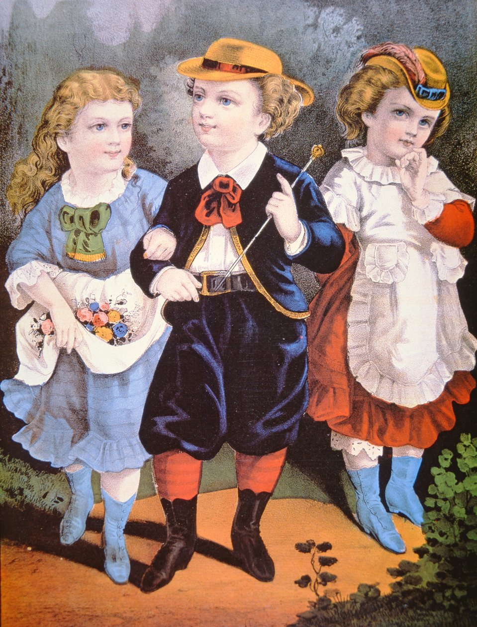 Currier & Ives tarafından yayınlanan Amerikan Çocuk Modası (renkli lito) by American School