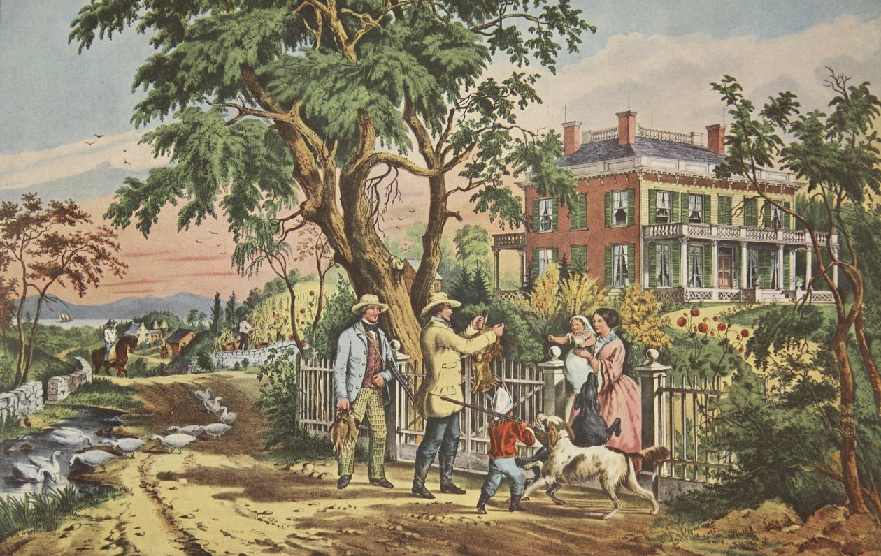 American Country Life - Ekim Öğleden Sonra, pub. 1855, Köri & Ives by American School