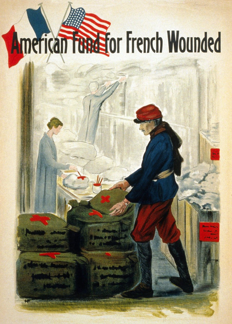 Fransız Savaşı Yaralıları için Amerikan Fonları - yaklaşık. 1917 by American School
