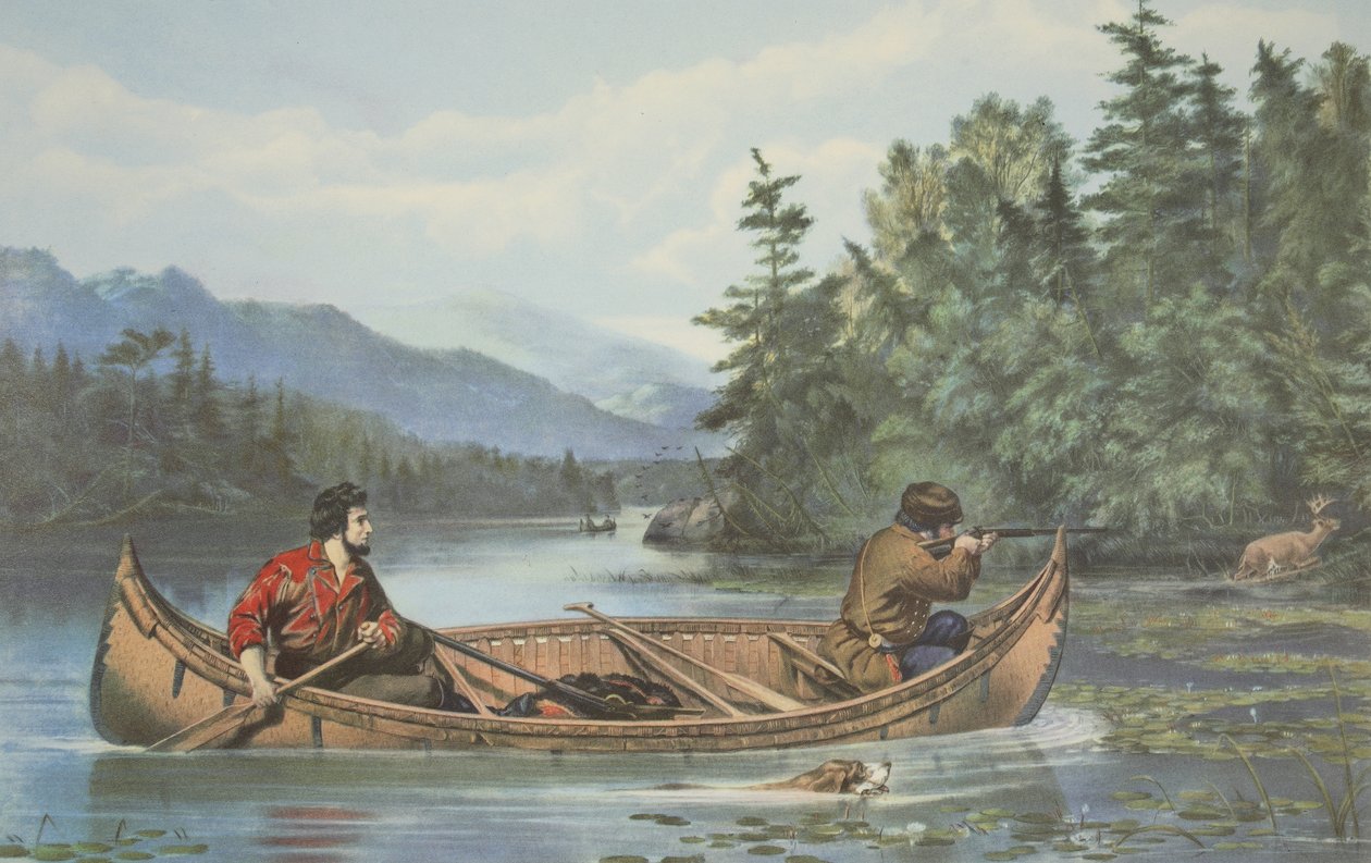 American Hunting Scenes, A Good Chance , pub. 1863, Köri & Ives by American School