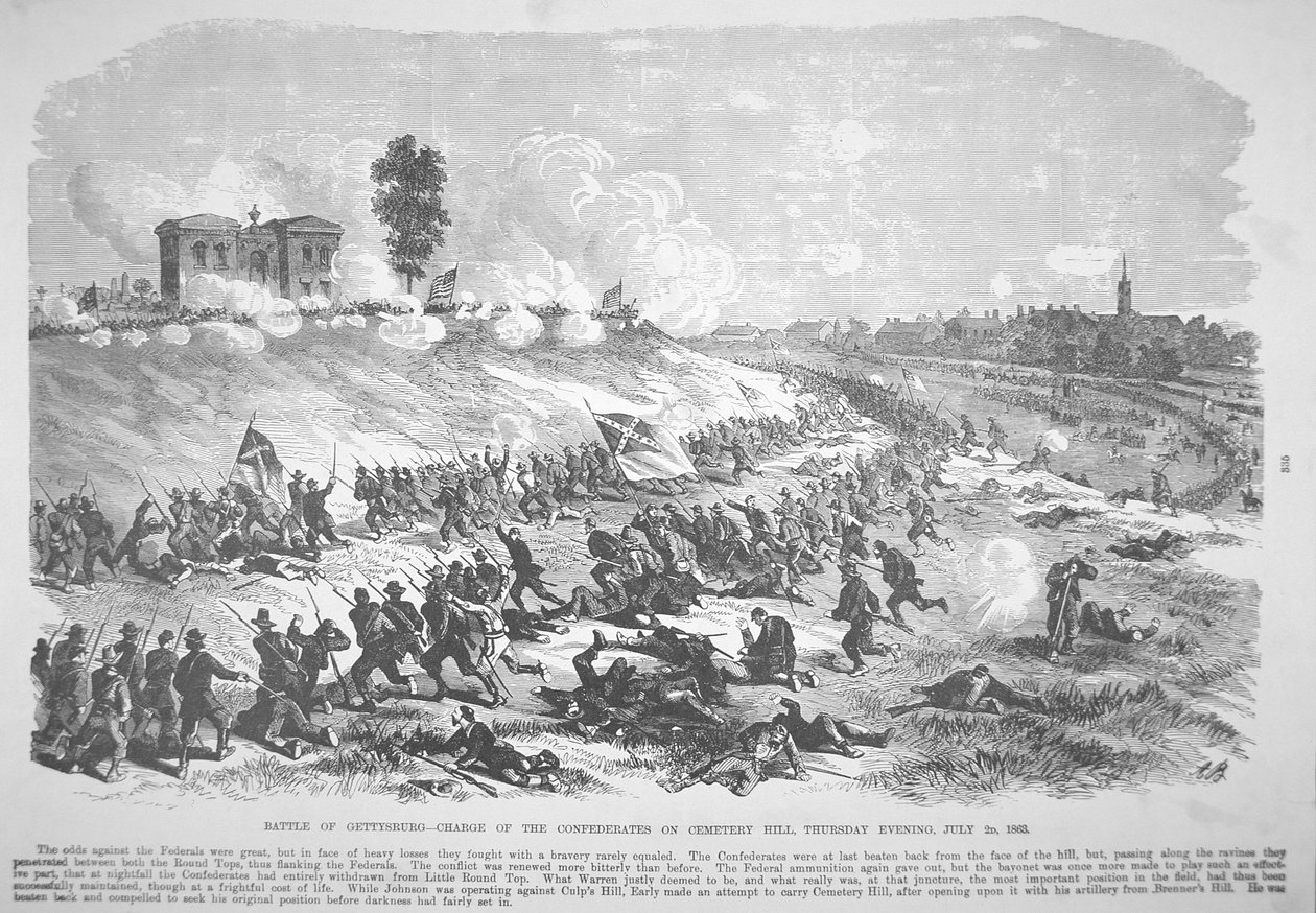 Gettysburg Muharebesi - 2 Temmuz Perşembe akşamı Mezarlık Tepesi