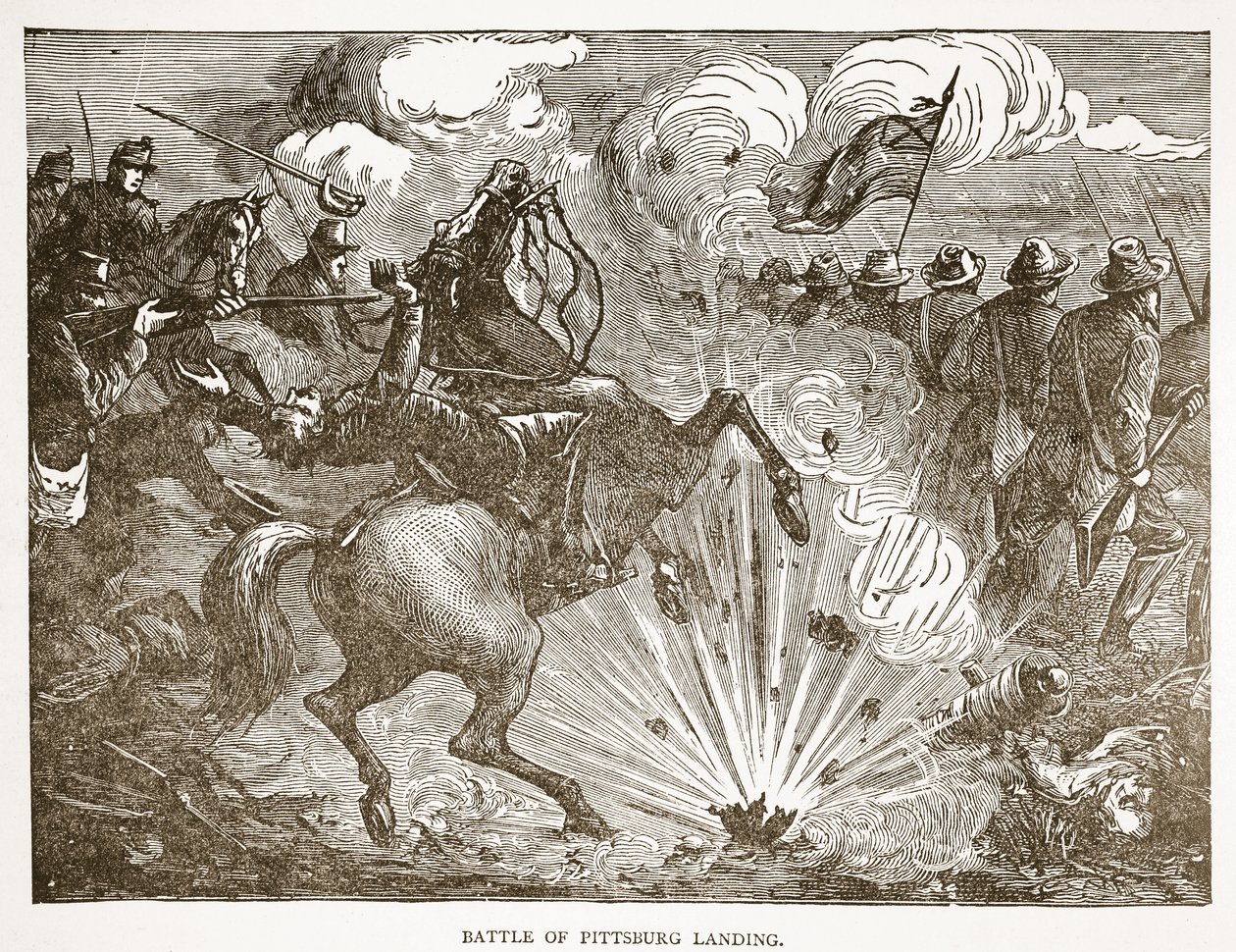 Pittsburg Landing Savaşı, bir kitap barından. 1896 by American School