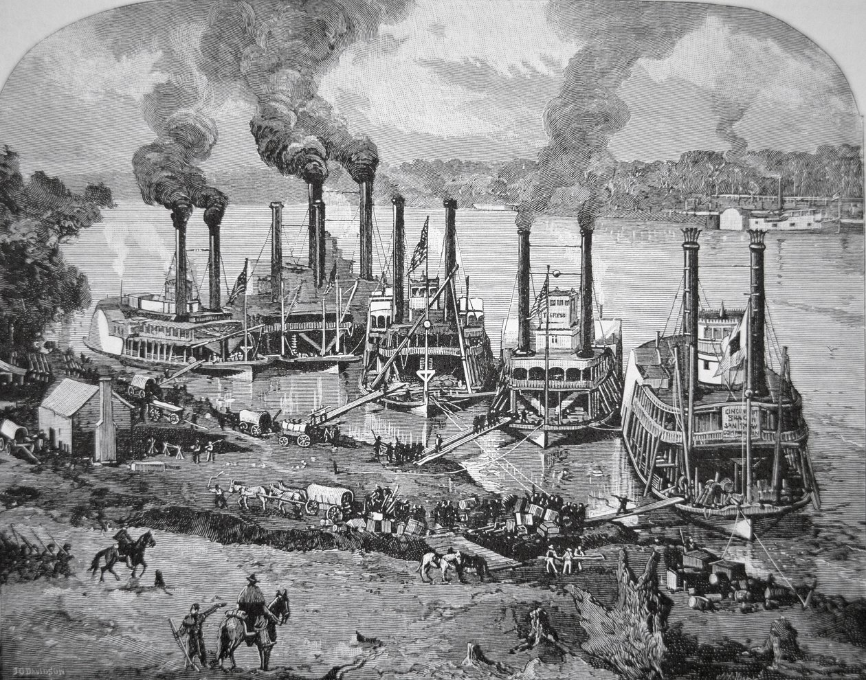 Shiloh Muharebesi aynı zamanda Pittsburg Çıkarması olarak da bilinir, Nisan 1862 (lito) by American School