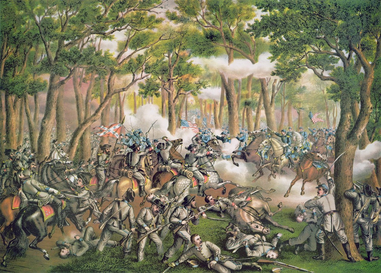Wilderness Savaşı, Mayıs 1864, Kurz & Allison tarafından kazınmış by American School