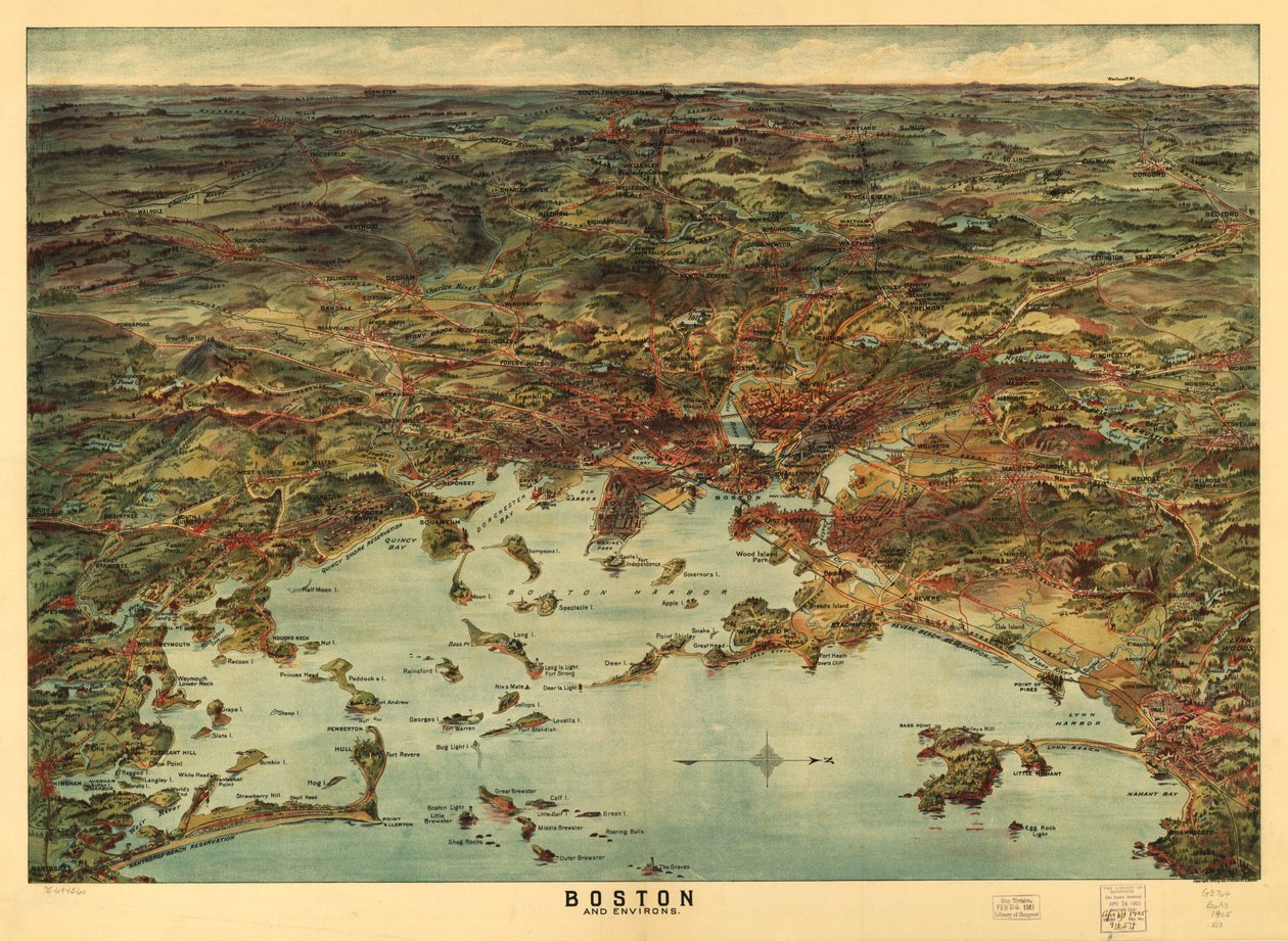 Boston ve çevresi, c.1905 by American School