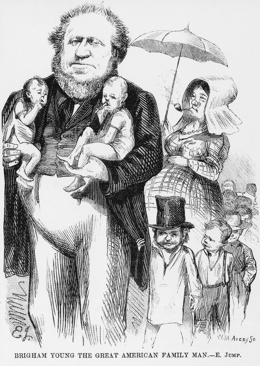 Brigham Young (1801-77) Büyük Amerikan Ailesi Adamı by American School