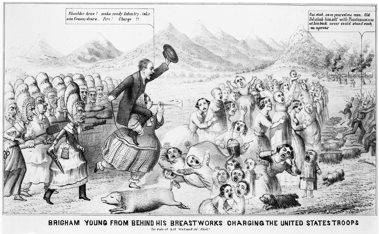 Brigham Young Göğüslerinin Arkasından Birleşik Devletler Birliklerini Dolduruyor by American School