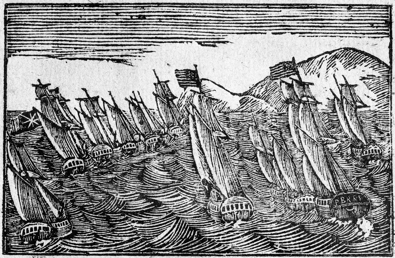 Parlak Deniz Zaferi, borda illüstrasyonu by American School
