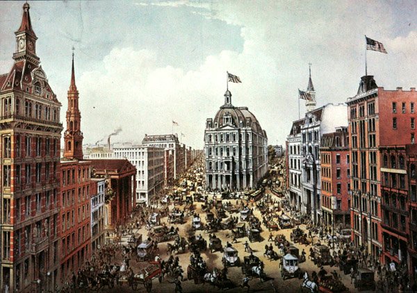 Broadway, New York, 1975 dolayları (kağıt üzerine suluboya) by American School
