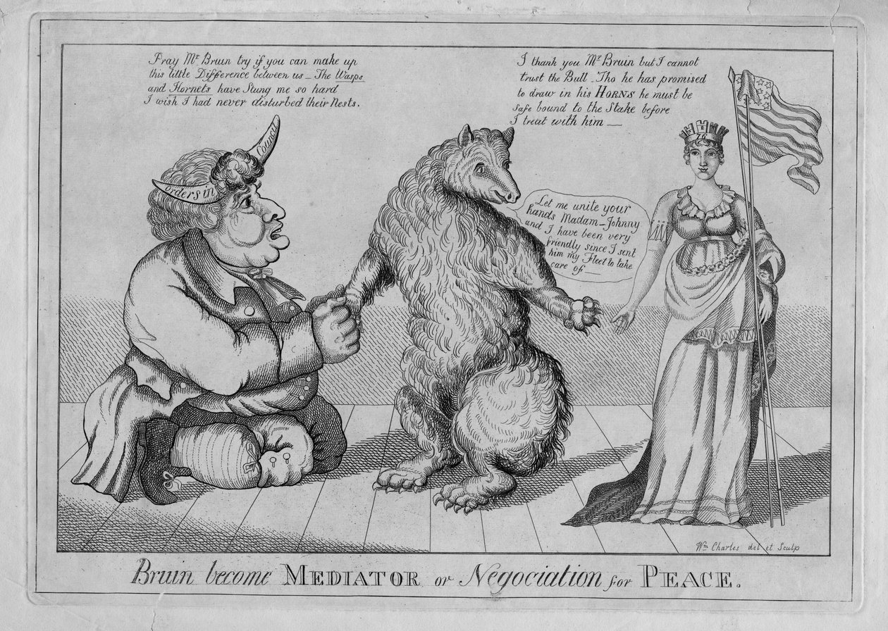 Bruin barış için arabulucu veya müzakereci oldu, c.1813 by American School