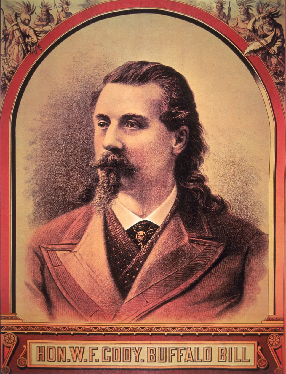 Buffalo Bill (1846-1917) 1886 (renkli taş) by American School