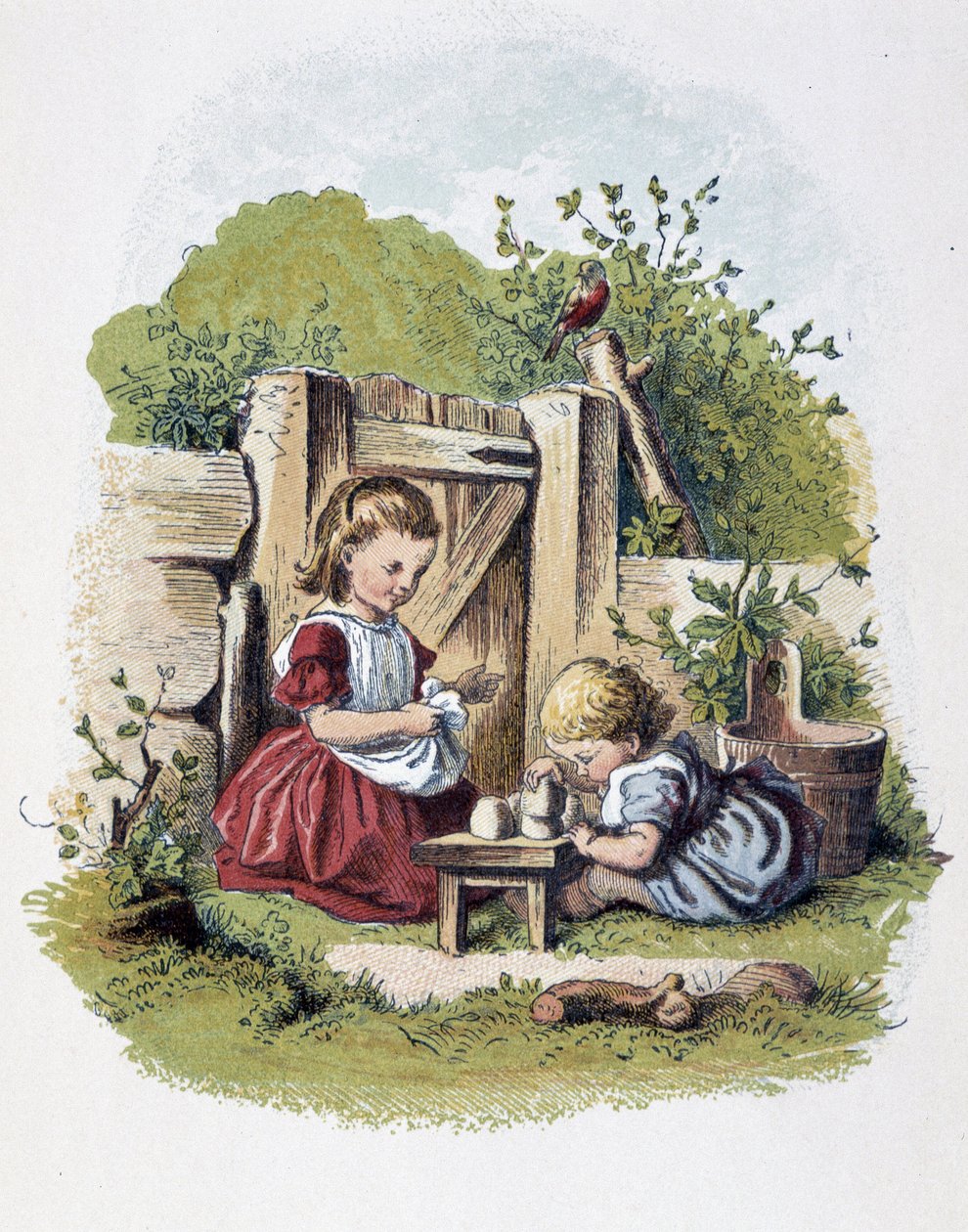 Kayu oyunu “” Schnick, schnack, küçükler için önemsiz şeyler””, çocuk oyunları. ed. Londra- Georges Ronthedge ve oğulları. New York, Geniş yol Ludgate n.d. c. 1890. by American School