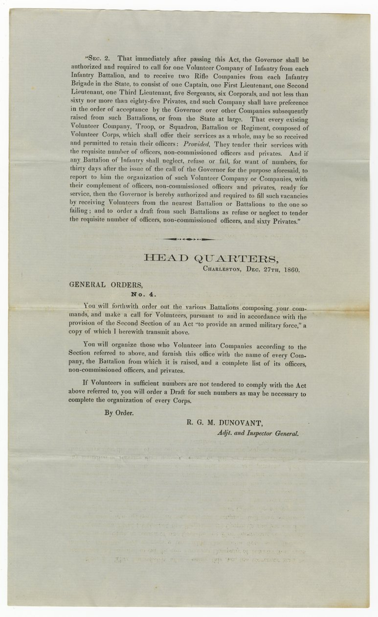 27 Aralık 1860 No.lu Genel Emir kapsamında gönüllüler için çağrı by American School