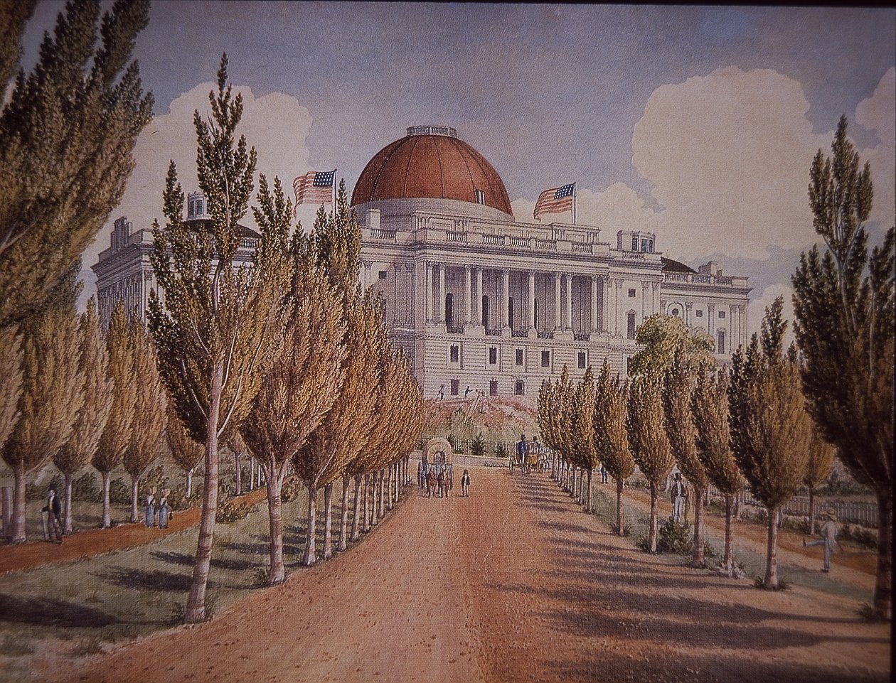 Capitol binası, Washington DC, ABD, 1845 dolayları (renkli taş) by American School