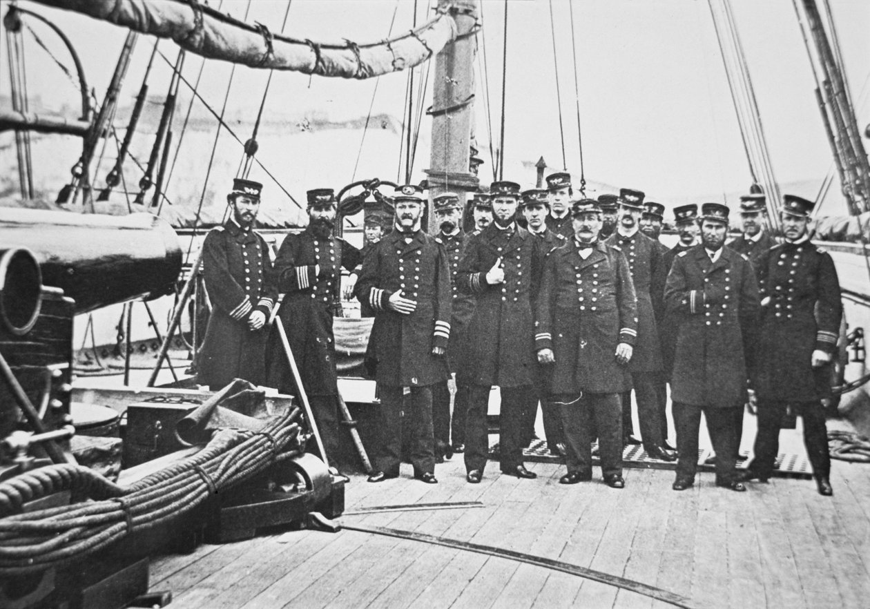 Kaptan John A. Winslow (1811-1973), Subayları ile birlikte USS Kearsarge