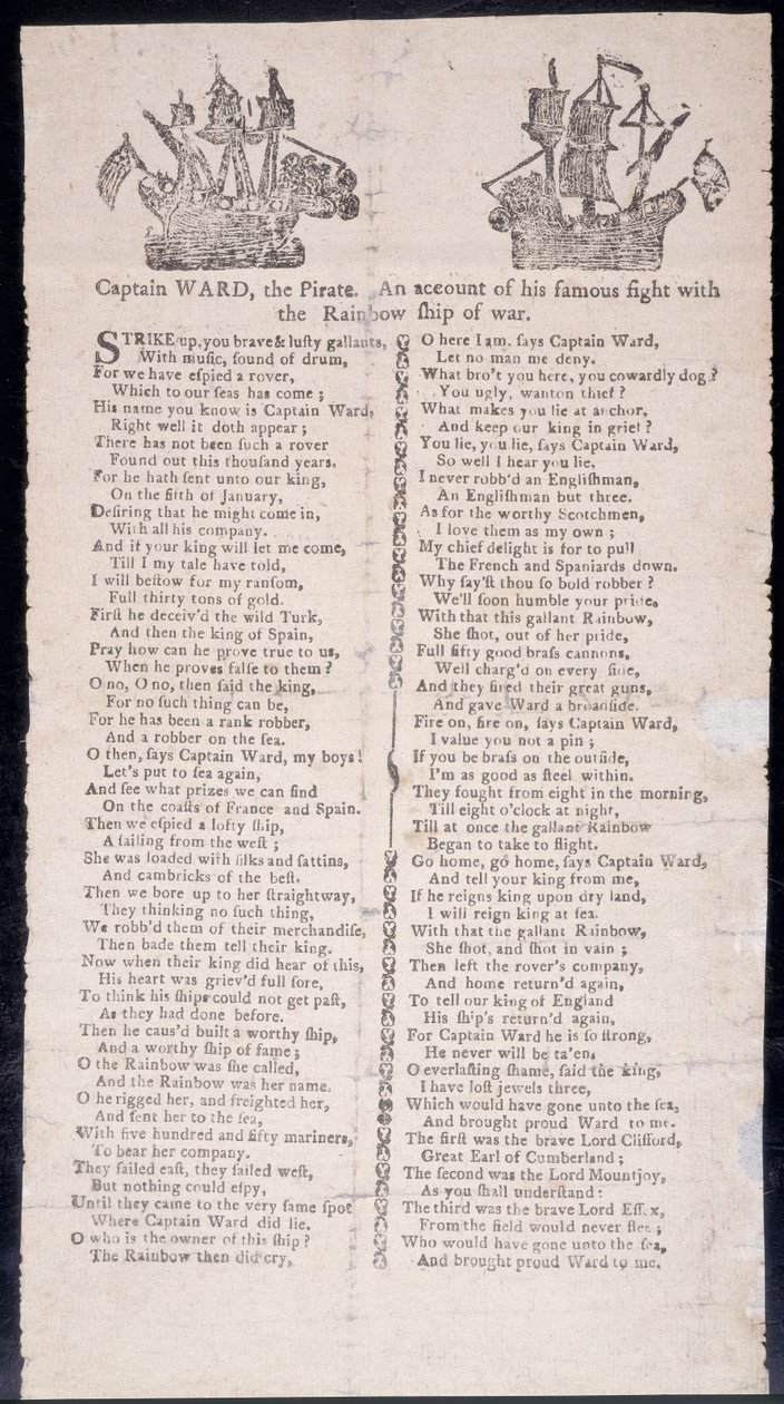 Kaptan Koğuşları, Rainbow savaş gemisiyle savaşıyor, borda baskılı 1775 (baskı) by American School