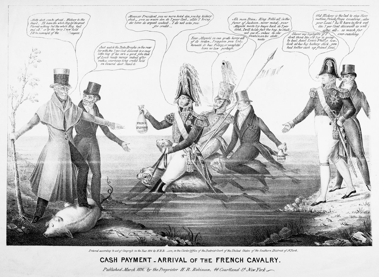 Nakit Ödeme - Fransız Süvarilerinin Gelişi, HR Robinson, New York, 1836 tarafından yayınlandı (oyulmuş) by American School