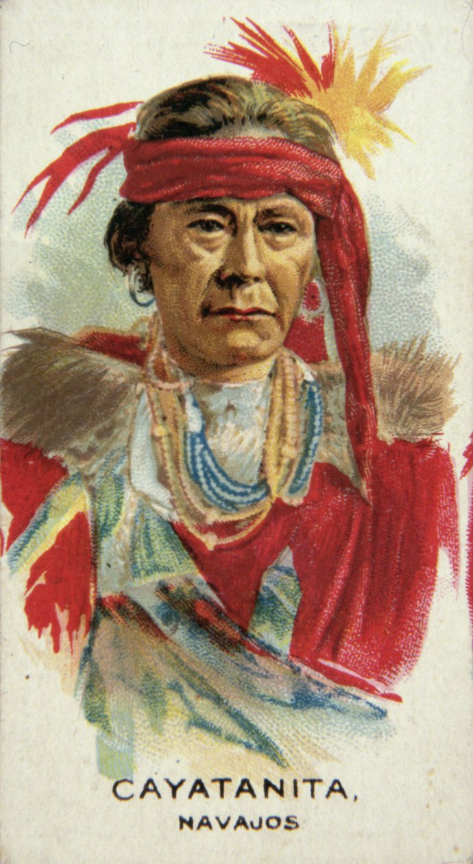 Cayatanita, 19. yüzyılın Navajo şefi (litho) by American School