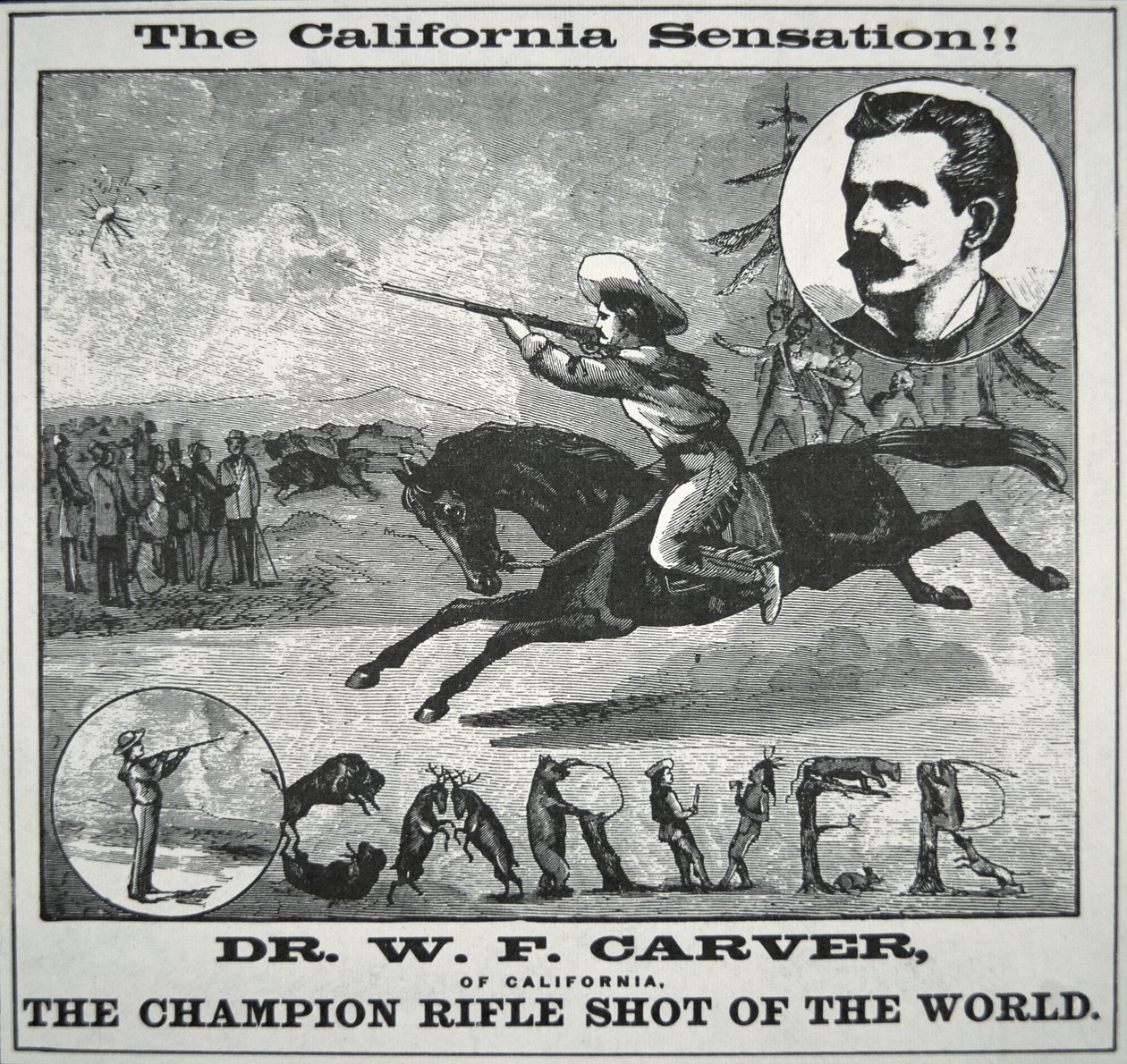 Doc Carver (1840-1927) c.1885 (gravür) içeren 