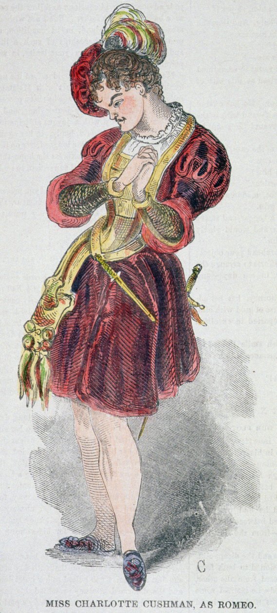 Charlotte Cushman (1816-76) kostümlü Romeo, 1851 by American School