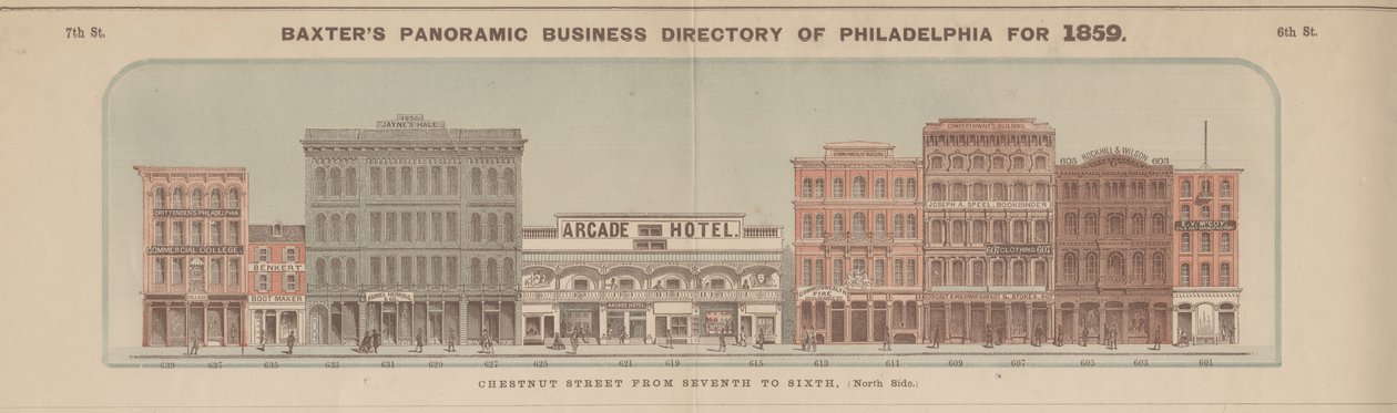 Chesnut Street from Seventh to Sixth (North Side), illustration from 