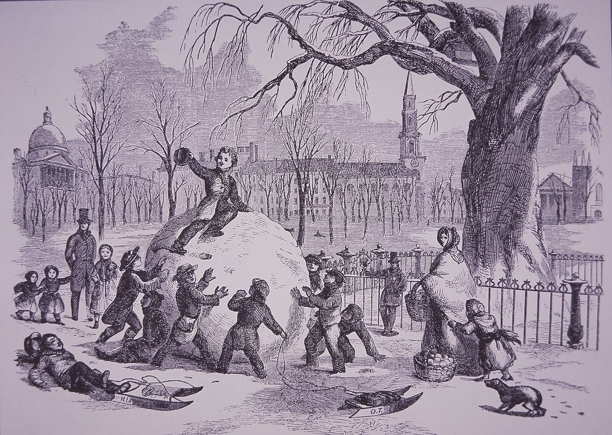 Noel kartopu, Boston Common sahnesi by American School