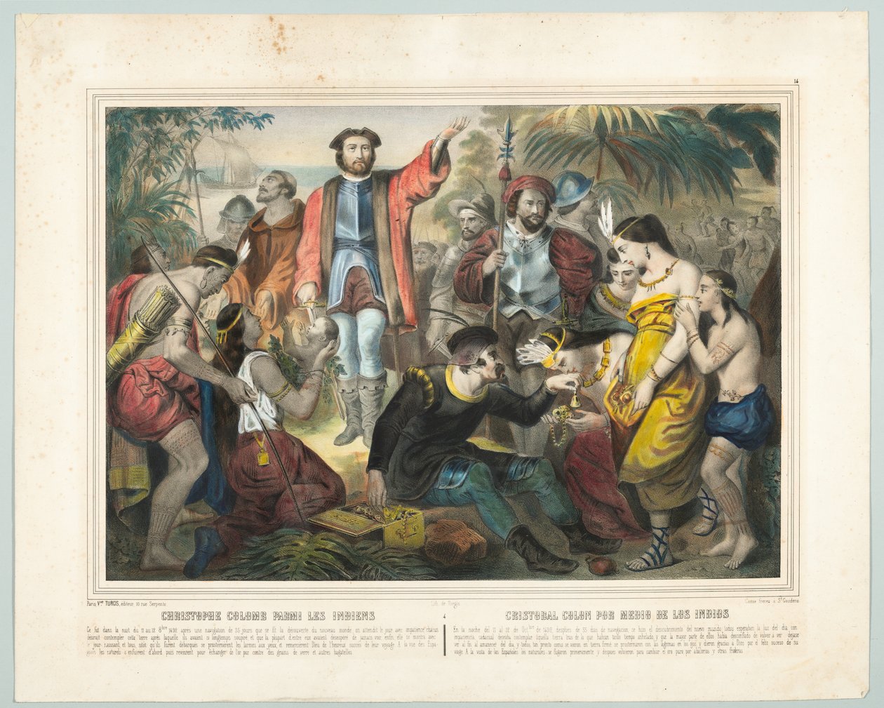 Kızılderililer Arasında Kristof Kolomb (renkli taş) by American School
