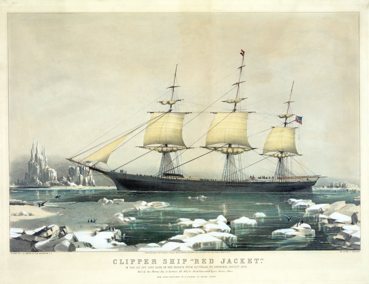 Clipper Ship Red Jacket, Cape Horn açıklarında, Avustralya