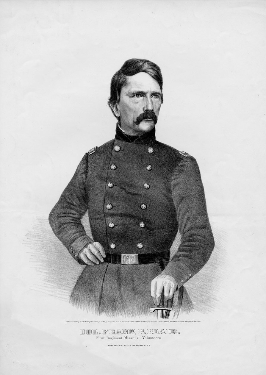 Albay Frank P. Blair: Birinci Alay Missouri Gönüllüleri, pub. Currier & Ives tarafından, 1861 by American School